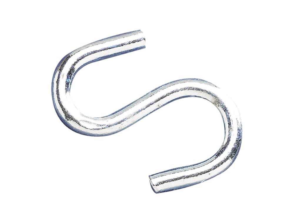 Faithfull CHSH5010 5mm S Hooks Galvanised (Pack of 10)