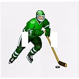 Green Hockey Player Wallplate Decorative Switch Plate Cover (2 Gang...