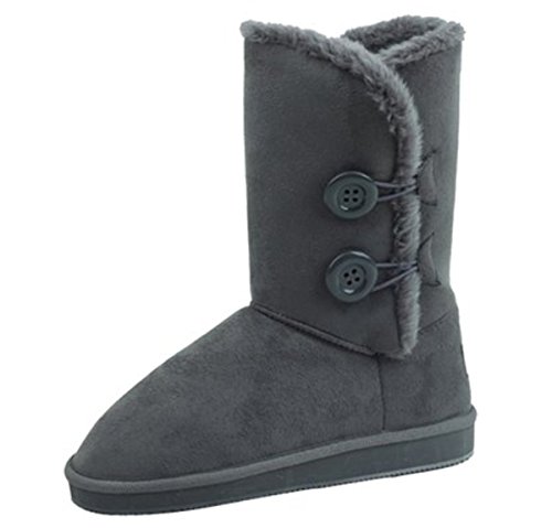 Star Bay Winter Boots 2 Buttons Faux Suede Fashion Low Mid Calf Snow Boot Warm Faux Fur Lined (8) Star Bay Winter Boots 2 Buttons Faux Suede Fashion Low Mid Calf Snow Boot Warm Faux Fur Lined (8)