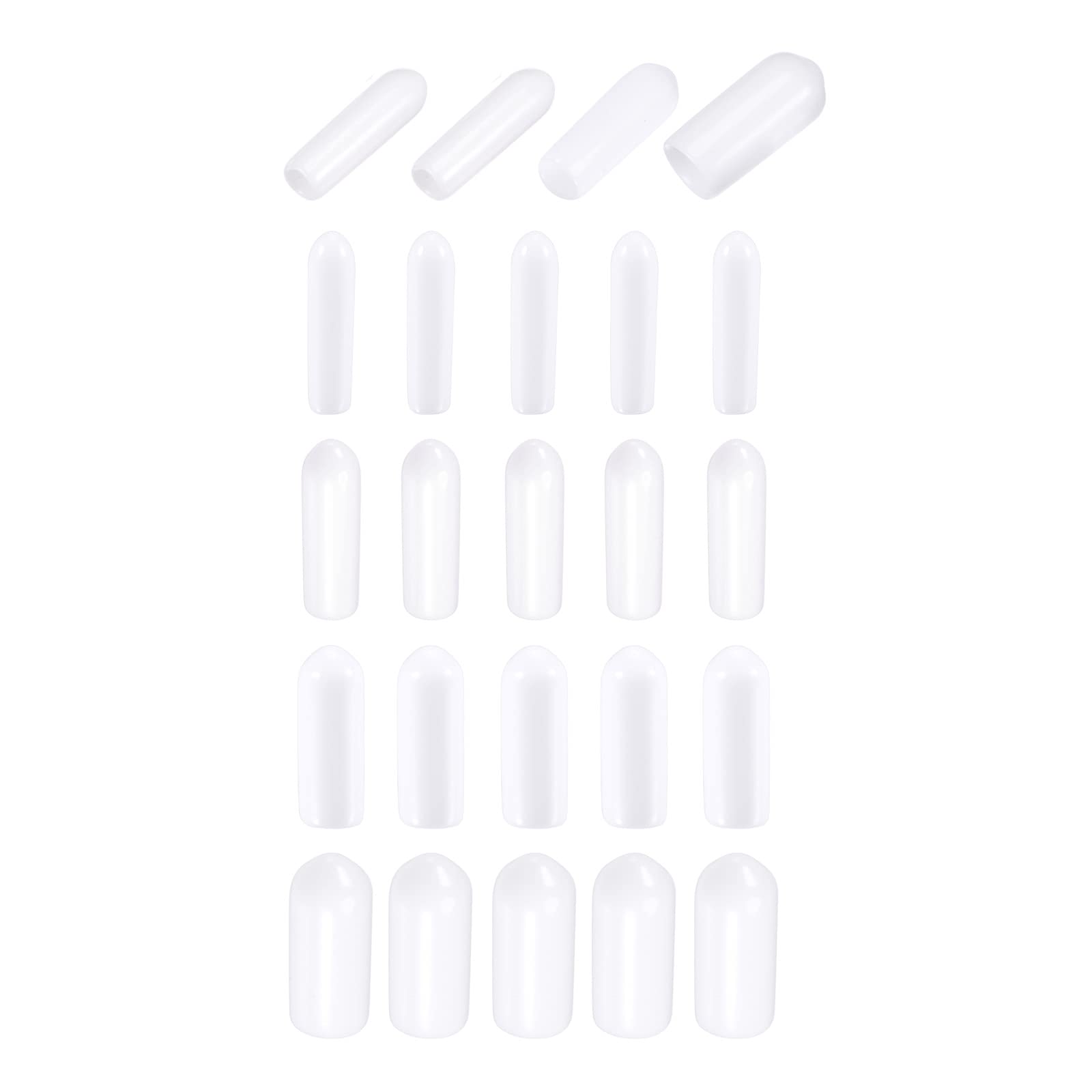 DMiotech 100 Pack 3/32" 1/8" 5/32" 1/4" ID White Screw Thread Protectors Rubber End Caps Bolt Covers for Screw Bolt Furniture Pipe