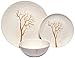 Melange 12-Piece 100% Melamine Dinnerware Set (Gold Nature Collection ) | Shatter-Proof and Chip-Resistant Melamine Plates and Bowls | Dinner Plate, Salad Plate & Soup Bowl (4 Each)