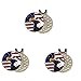FINGER TEN Golf Ball Markers 3 Pcs with 3 Pack Hat Clip Value Gift Set, Mark Pattern USA, Eagle, Ribbon in Choice for Men Women Kid (All USA Flag)