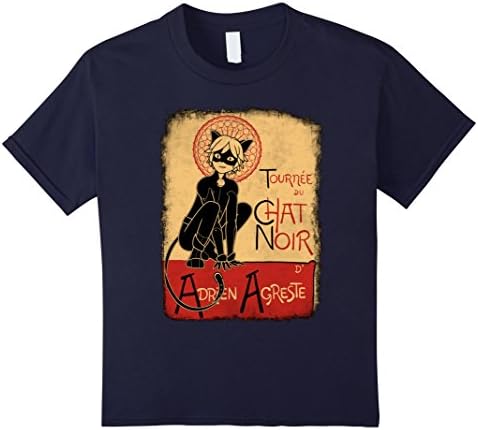 Kids Vintage Tournee du Chat Noir Black Cat T-Shirt 6 Navy