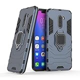 Xiaomi Pocophone F1 Case DWaybox Ring Holder Iron Man Design 2 in 1 Hybrid Heavy Duty Armor Hard Back Case Cover for Xiaomi Pocophone F1 6.18 Inch (Dark Blue)