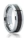 Just Lsy 8mm Tungsten Carbide Rings for Men & Woman Black Carbon Fiber Inlay Wedding Band Comfort Fit