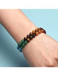Top Plaza - Pulsera de chakras con 7 chakras, cristales curativos, cuentas de piedra para yoga, meditación, relajación, ansiedad, para hombre y mujer