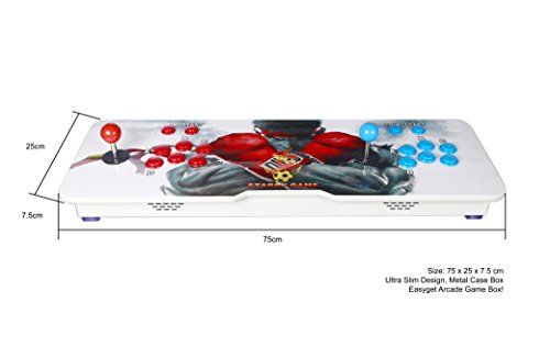 Easyget-Retro-Arcade-Game-Console-680-Classic-Games-2-Players-Pandoras-Box-4S-Arcade-Game-Console-Ultra-Slim-Metal-Double-Stick-2017-New-Design-Black-White