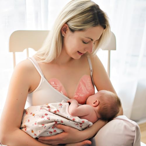 Momcozy Larger Breast Therapy Packs, Hot and Cold Breast Pads with 2 Soft Covers, Breastfeeding Essentials, 2 Pack, Pink