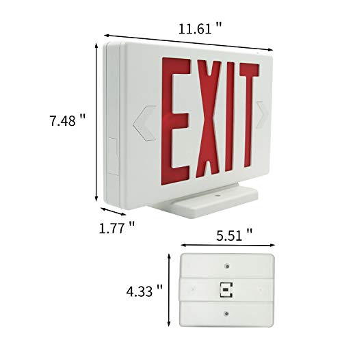 HYD-Parts 6 Packs Red Indoor LED Exit Sign Emergency Light,UL Certified - Hardwired Red LED Exit Sign, Battery Backup - Red Emergency Fire Safety Lights - Thumbnail 4