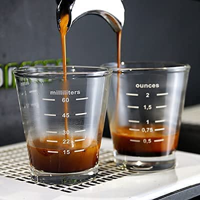 1 PCS 80ml Espresso Shot Glass Whisky Measuring Cup Jigger Shot Glass Jugs 2oz Small Vodka Spirit Glass Thick Measuring Cup Mug for Bar, Microwave Oven, Hot/Cold Liquid, Barista, Kitchen