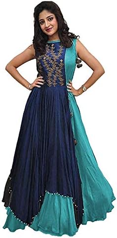 Viyona Fab Women's Banglory Gown With Jacket Gown Dress