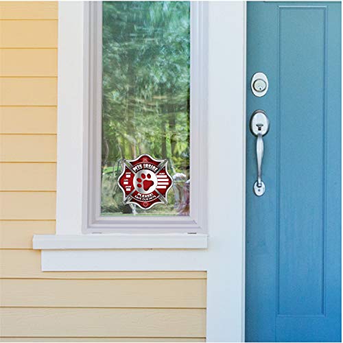 Vinyl Friend Pet Alert Stickers -FIRE Safety Alert and Rescue-Save Your