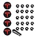 Tesla Model 3, S & X Aero Wheel Cap Kit White (4 Hub Center Cap + 20 Lug Nut Cover) (Red)