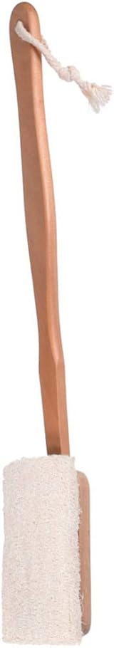 minkissy Natural Loofah Bath Brush Long Handle Exfoliating Shower Scrubber for view 2