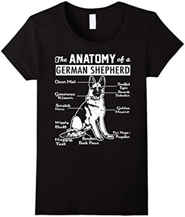 Women's The Anatomy Of A German Shepherd Shirt XL Black