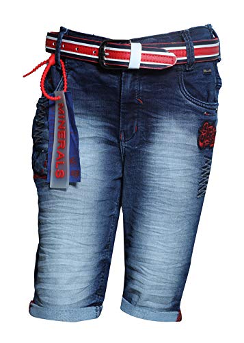 Minerals Jeans Regular Fit Denim Shorts With Belt For Kids Boys Multi Colour New Kids Toys India