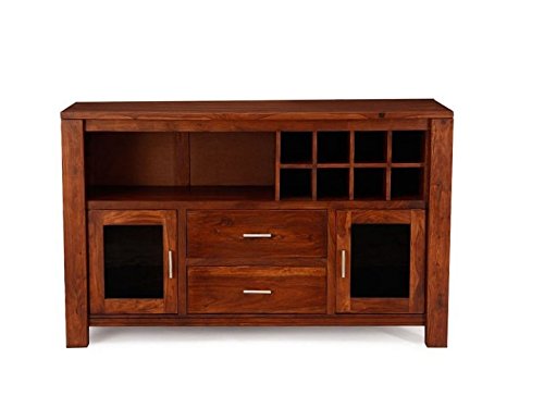 Jangir JDBF218 Bar Cabinet (Medium Glossy Finish, Walnut)