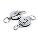 SAMS FISHING 2 pcs x Metal Retractable Reel Fly Fishing Zinger Retractor Stainless Cable Zinger with Belt Clip (A079)