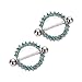 2pcs Circle of Life Nipplerings Blue Gems Shields 14G Vcmart