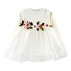 DaMohony Babymeisjesjurk met lange mouwen van katoen en mesh, bloemenjurk, feestelijk, bruiloft, optocht prinsessenjurk…