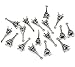 PEPPERLONELY Brand 50PC Antiqued Silver Eiffel Tower Charms Pendants 24x9mm (15/16x3/8 Inch)
