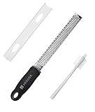 Stainless Steel Zester Grater with Safety Cover, Cleaning Brush by Mullier
