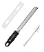 Stainless Steel Zester Cheese Grater with Safety Cover, Cleaning Brush by Mullier