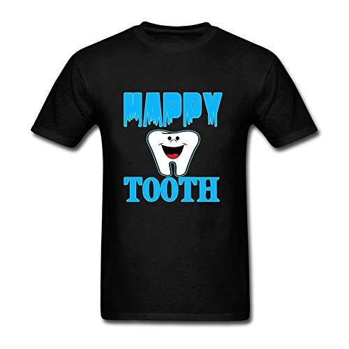 Design Adult Happy Tooth Round Neck Short Sleeve Tee Shirt Creating Tee