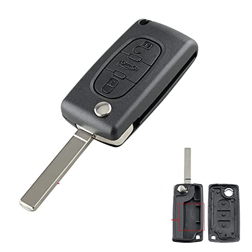 Remote Car key flip For peugeot 207 307 308 407 607 807 2/3/4 Buttons HU83/VA2 For Citroen C2 C3 C4 C5 C6 Car Key Shell (3 Button, VA2 523)