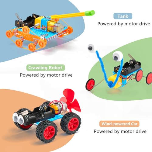 SCIENCE DIARY STEM Toy Robot Construction Kit for Children - Technology Experiments with Motor & Tools, Educational Toy for Building & Research, Gift for Boys & Girls for Birthday & Christmas