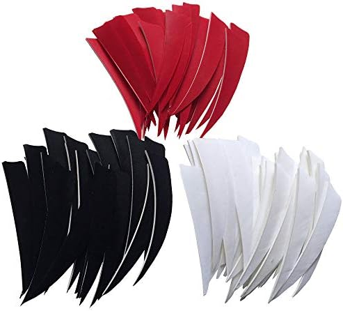 ONTFIHS 100PCS 4" Archery Fletches Shield Arrows Feather Fletching 4inch- Right Wing
