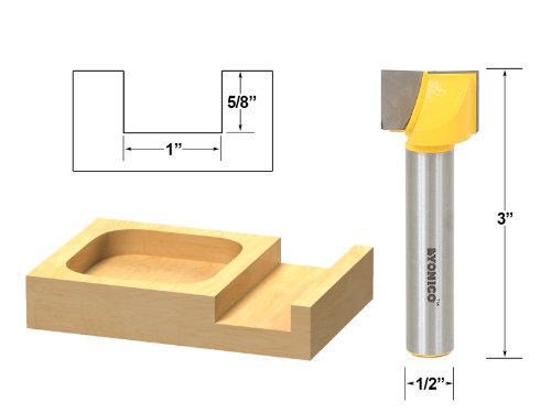 Yonico 14973 Bottom Cleaning Dado Router Bit with 1-Inch W X 5/8-Inch H 1/2-Inch Shank