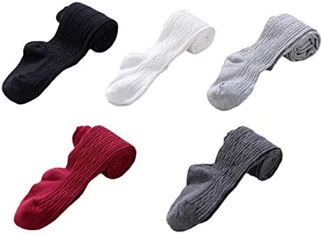 Dejian 5 Pairs Baby Girls Seamless Leggings Pantyhose Stockings Toddler Infant Cotton Tights