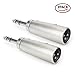 DISINO 1/4 to XLR Male Adapter, Quarter Inch TRS Stereo Plug to Male XLR Converter Audio Coupler Connector - 2 Pack