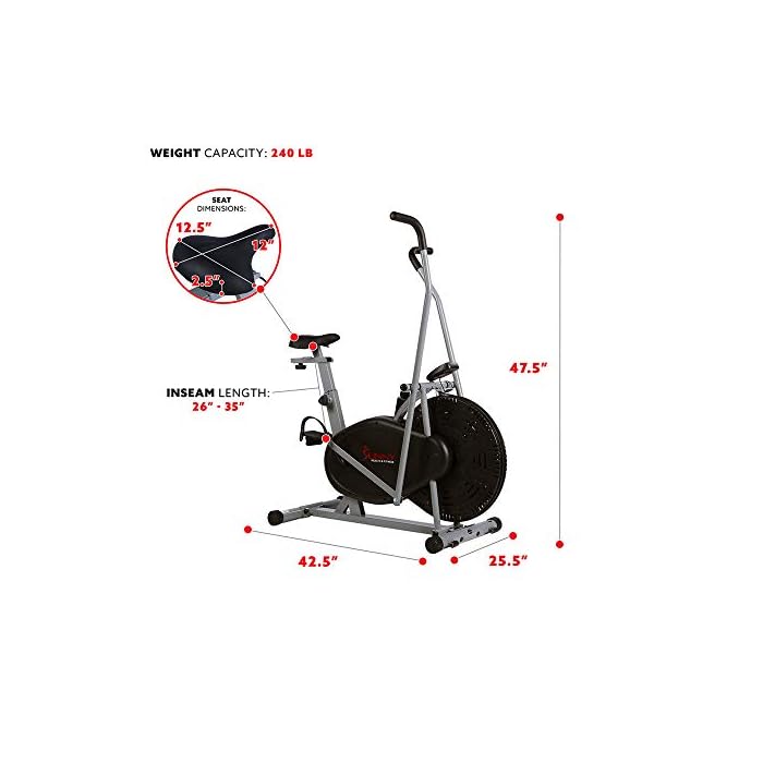 sunny health and fitness air resistance hybrid bike