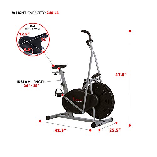 sunny health and fitness fan bike