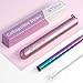 Reusable Collapsible Straw, Rainbow 9.25'' Telescopic Stainless Steel Metal Straw, Portable Drinking Straw perfect for Hot Drink, Coffe, Smoothie, Juice, Milkshake - Great Christmas Gifts for Family