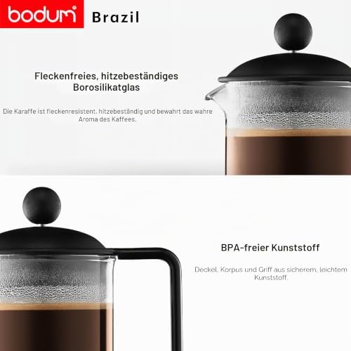 1543-01SA-10 Brazil Kaffeebereiter 3 Tassen, 0,35 l, Schwarz