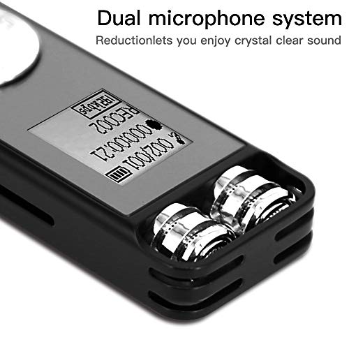 Voice Recorder, AKSDESY Digital Recorder Voice Activated Recorder-Easy Recording of Lectures and Meetings with Double Microphone/Noise Reduction Audio/Sound/Portable Mini Tape Dictaphone/ MP3/USB/8GB