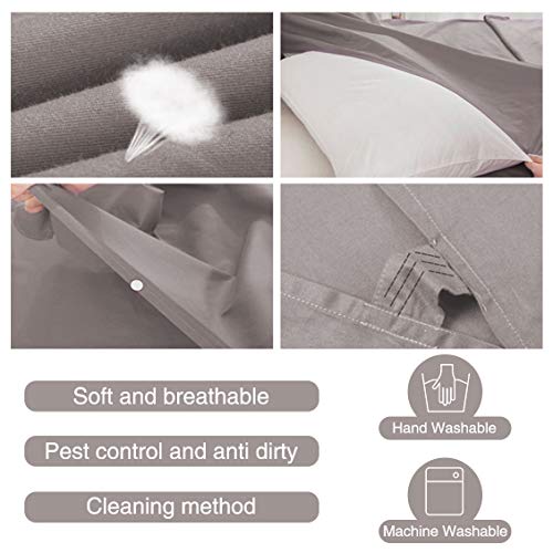 Sleeping Bag Liner Travel Camping Sheet Lightweight Breathable Hotel Compact Sack(Khaki, L) - Thumbnail 3