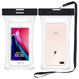 RANVOO [Floating] Waterproof Phone Pouch, Dry Bag Case for iPhone XS Max XR X 8 Plus 7 Plus 6 6s Plus, Samsung Galaxy S9 Plus S8 Edge Note 8 7, LG G5 G6, up to 6.8'' - Clear