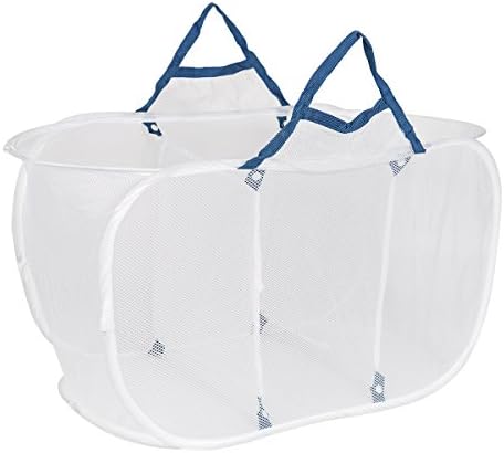 Mesh Collapsible Pop Up Laundry Storage, Estorager 3 part Laundry Organized Laundry Hampers Baskets with Portable Handles, Large Room