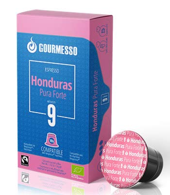 Gourmesso Honduras Pura Forte - 10 Nespresso kompatible Kaffeekapseln - Fairtrade und Bio