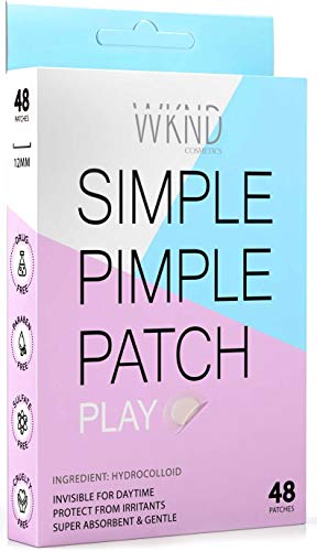 Simple Pimple Patch (Play)- Acne Patch hydrocolloid Acne Spot Treatment - 48 Pimple Patches for Face - Invisible Super Absorbing zit patch
