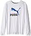 PUMA Boy's 8-20 No 1 Long Sleeve Logo Tee, White, Medium