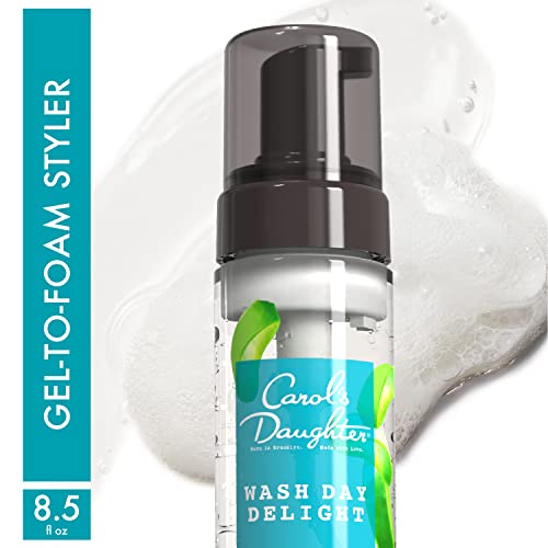 CAROL’S DAUGHTER WASH DAY DELIGHT HAIR GEL TO FOAM MOUSSE STYLER AND HAIR DETANGLER FOR CURLS WITH ALOE, NATURAL-LOOKING HOLD 8.5 FL OZ
