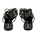 TENGYUFLY Womens Rivets Bowtie Flip Flops Jelly Thong Sandal, Black, Size 8.0