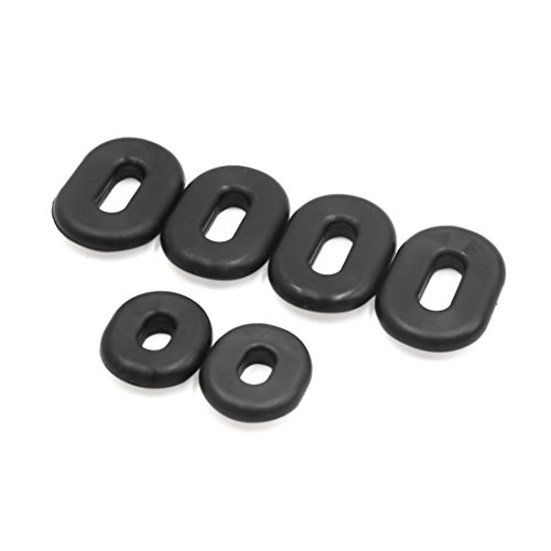 uxcell Black Rubber Motorcycle Battery Cover Buffer Ring Bushing Set for CG125