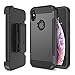 Trianium Holster Case [Duranium Series] Designed for iPhone Xs Max w/Rotating Belt Clip + Kickstand [Heavy Duty Protection] Scratch Resistant/Shock Absorption for iPhone Xs Max 2018- Gunmetal