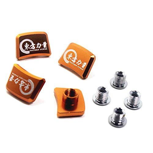 EASTERN POWER MTB Chainring Bolts&Nuts, Bicycle CNC Anodized Orange Chain Wheel Crankset Double/Single Chainring Bolt, 4 Pcs - Thumbnail 4